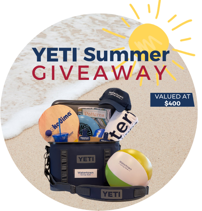 Yeti Summer Giveaway at Watertown Savings Bank branches