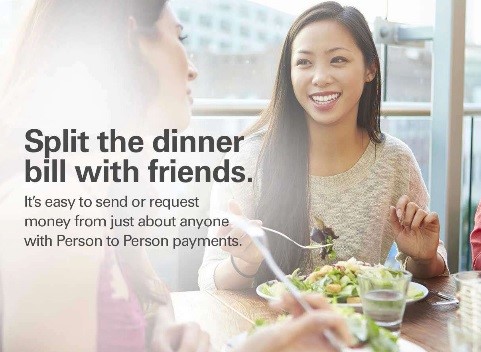 Split the dinner using Popmoney