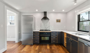New, modern kitchen in a house.
