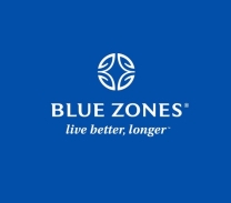 Blue square image with the name "Blue Zones" and a tagline. 
