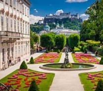 Gardens with fountain in Austria