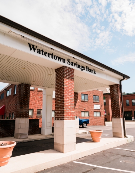 Waltham Center Branch, the drive-up area